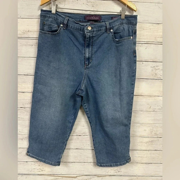Gloria Vanderbilt Amanda Cropped Jeans Size 16 - Picture 3 of 6